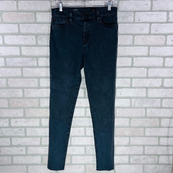 Ag Adriano Goldschmied The Mila Super High Rise Skinny Raw Hem Jeans Size 32 - Picture 2 of 8